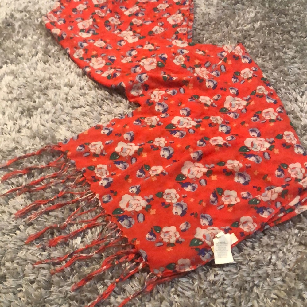 Aerie Red Floral Scarf